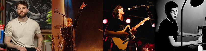 Kollasj med bilde av unge talenter