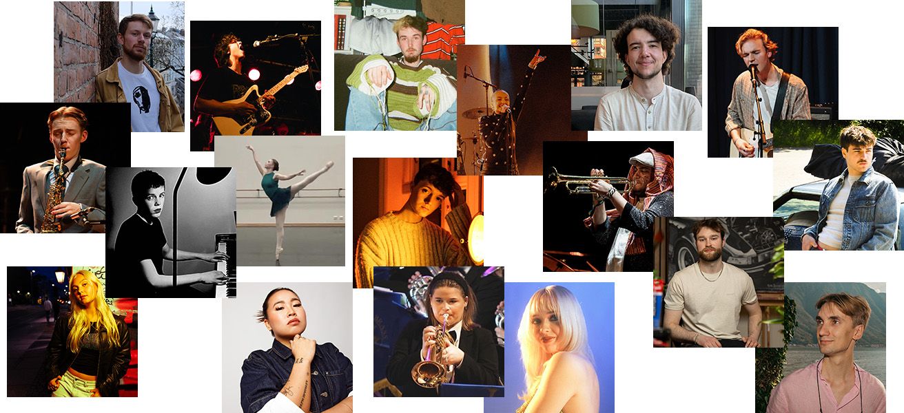 Kollasj med bilder av unge kultur-talent